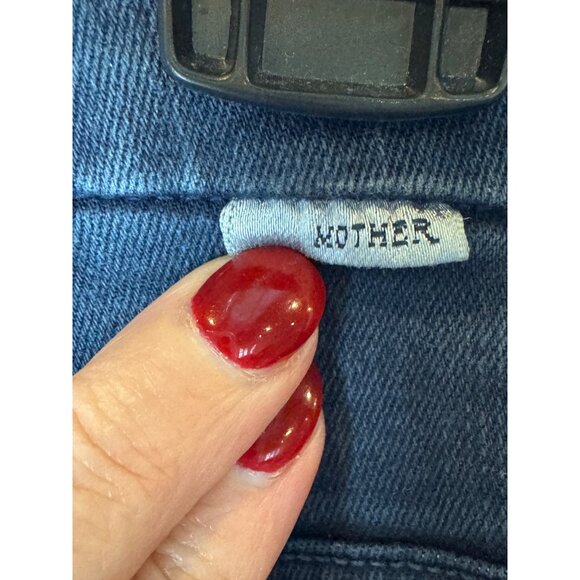 Mother Jeans Women 27 Blue Midnight‎ Denim High Waisted Looker Ankle Fray - Picture 9 of 14